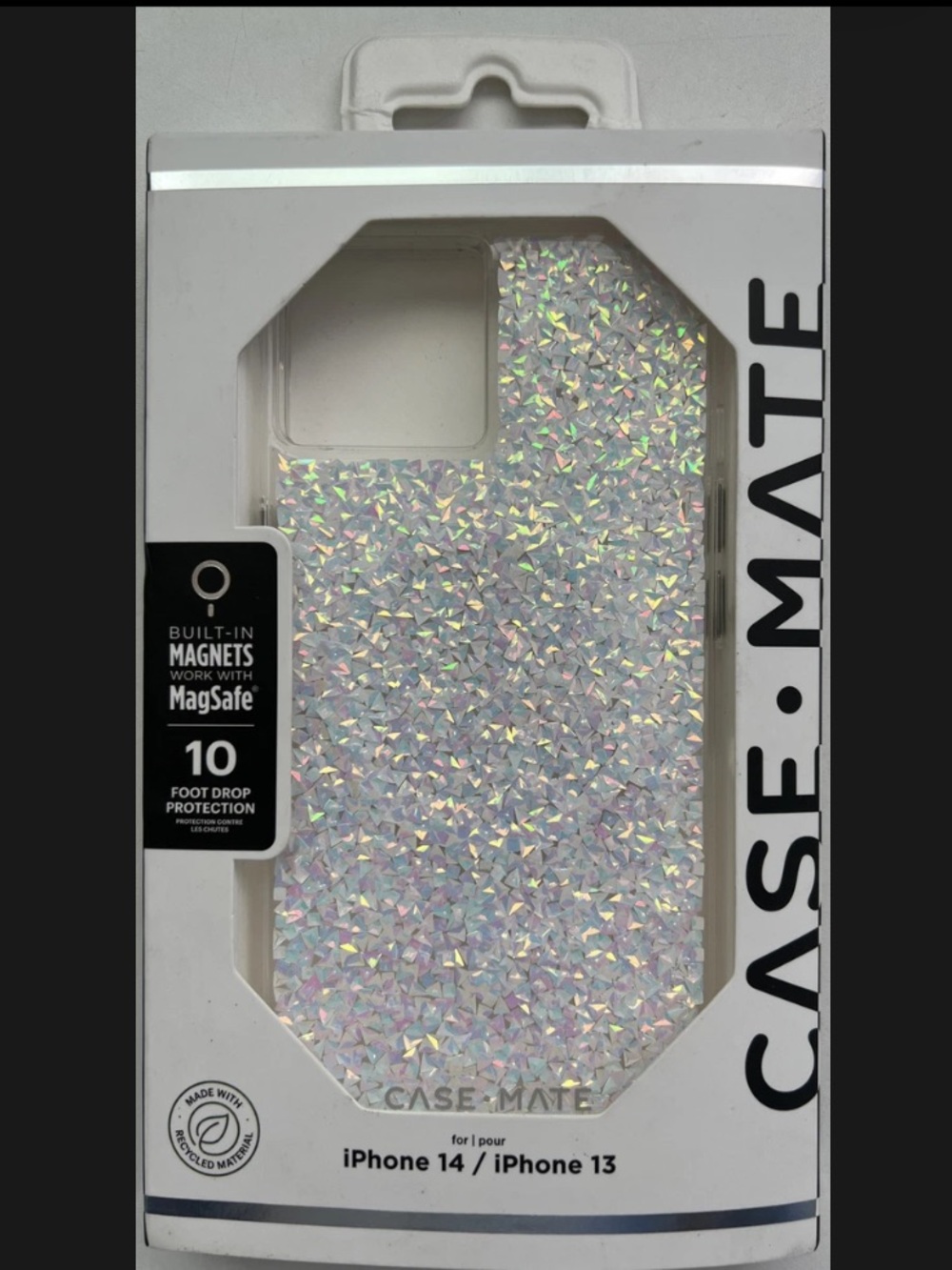 case-mate Iridescent Twinkle Diamond MagSafe iPhone Case - Silver Sparkle